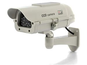 Solar Powered Dummy Security Camera CCTV Surveillance Cam Fake IR LED UK 