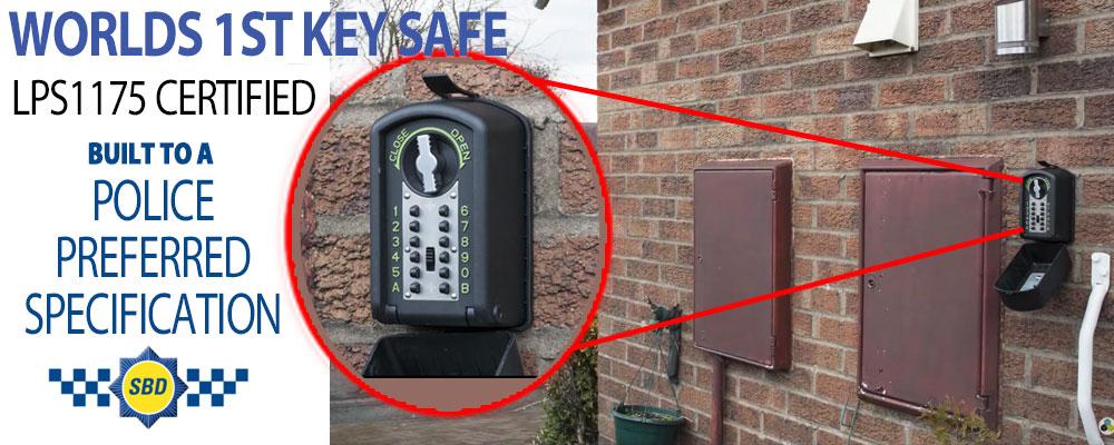 Key safe, police approved, digital key safe, outdoor key safe, Burton Keyguard